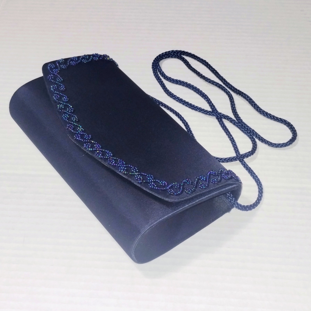 La Regale Midnight Blue Clutch with Strap